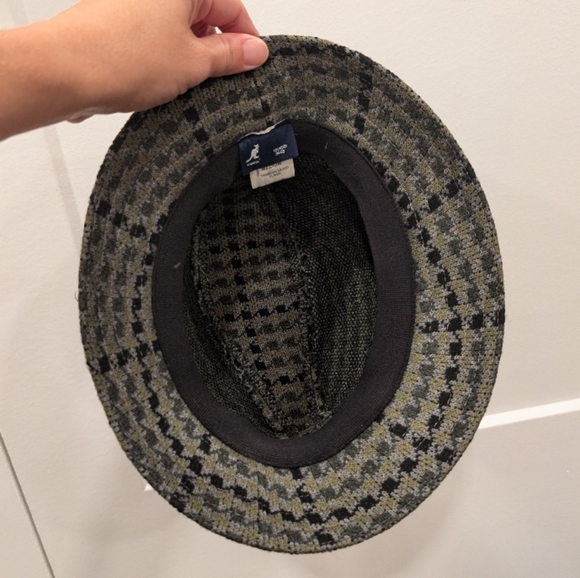 KANGOL Green and Black Checkered Tweed Bucket Hat - Picture 5 of 11